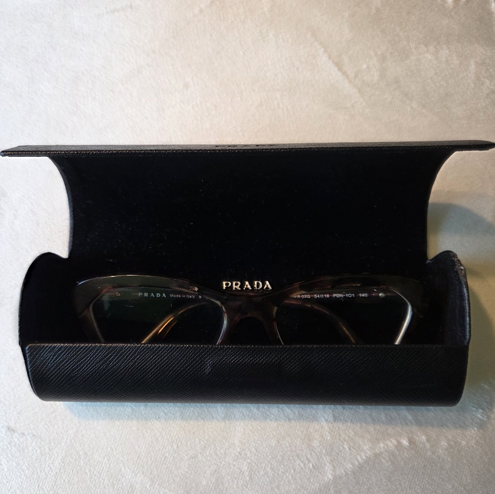 Prada Red/Tan Eyeglasses with Case